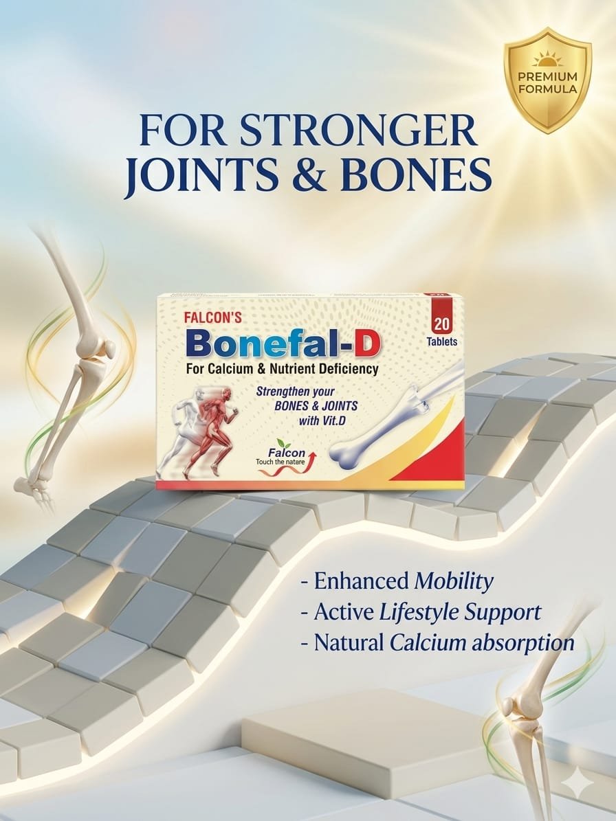 Falcon's Bonefal-D Tablets (20 Count) – Premium Calcium & Vitamin D for Stronger Joints & Bones