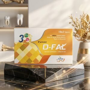 Falcon D-FAL Tablets (20 Count) – Calcium Carbonate & Vitamin D3 for Bones, Teeth & Immunity