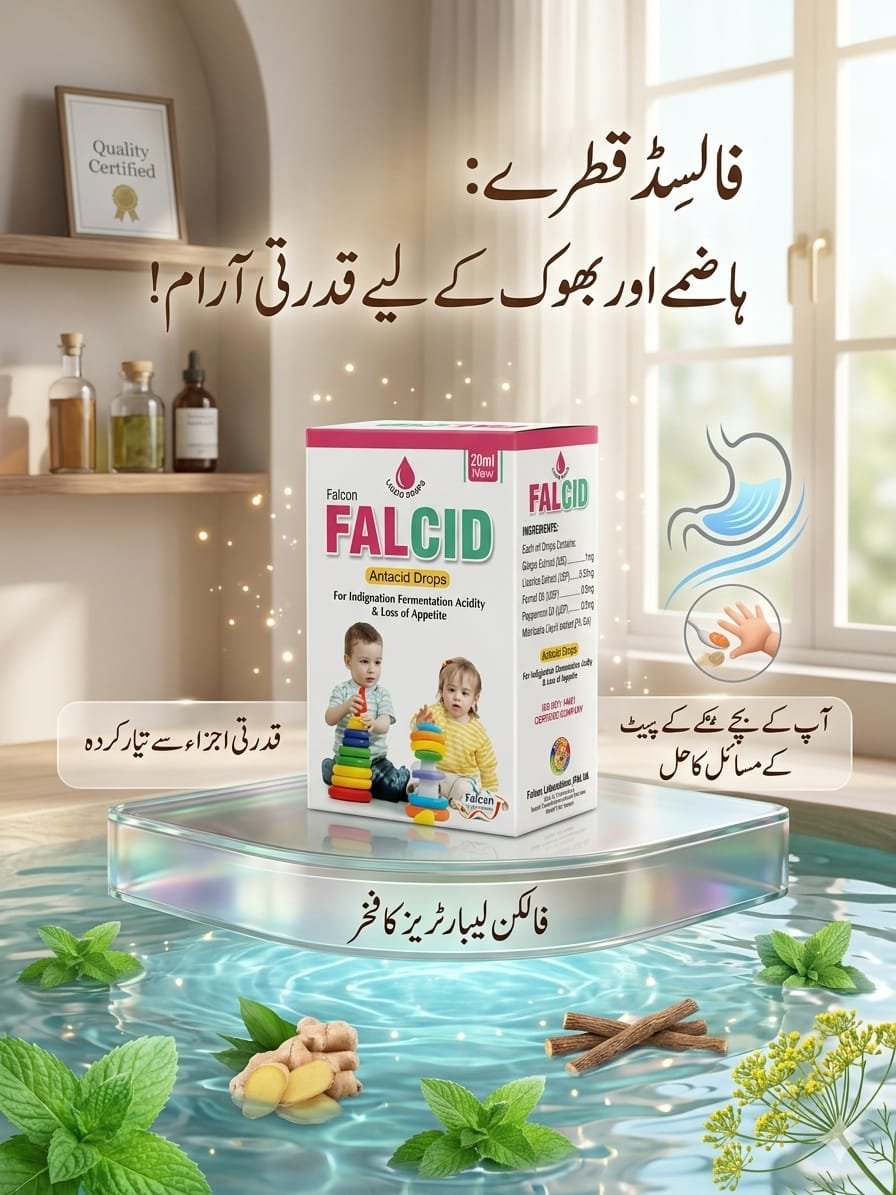 Falcon Falcid Antacid Drops (20ml) – Natural Digestion, Acidity & Appetite Relief for Children