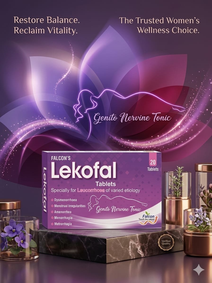Falcon's Lekofal Tablets (20 Count) – Genito Nervine Tonic for Women's Wellness & Menstrual Support