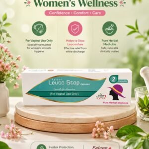 Falcon Leuco Stop Capsules (2 Count) – Pure Herbal Medicine for Leucorrhea & Women's Intimate Wellness