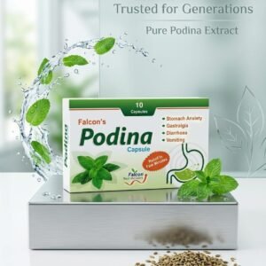 Falcon Podina Capsules (10 Count) – Pure Mint Extract for Stomach Anxiety & Fast Digestive Relief