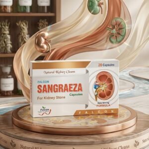Falcon Sangraeza Capsules (20 Count) – New Strong Formula for Natural Kidney Cleanse & Stone Relief