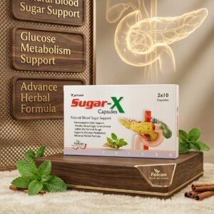 Falcon Sugar-X Capsules (20 Count) – Advanced Herbal Formula for Natural Blood Sugar Support